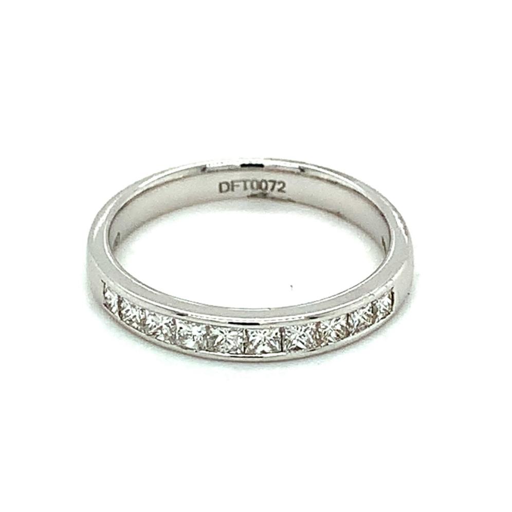 0.50ct princess cut diamond eternity ring, 18kt white gold, G colour, VS2 clarity