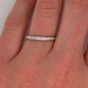 0.20ct round brilliant cut diamond eternity ring, platinum, G colour, VS2 clarity