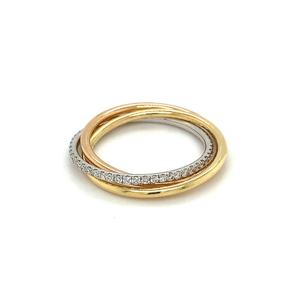 0.33ct round brilliant cut diamond eternity ring, 18kt white, yellow & rose gold, G/H colour, SI clarity