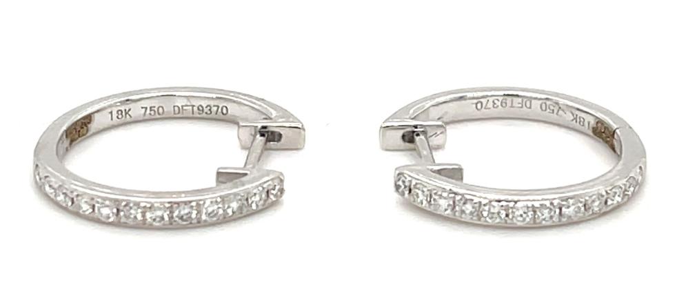 0.50ct diamond hoop earrings set in 18kt white gold, G/H colour, SI clarity