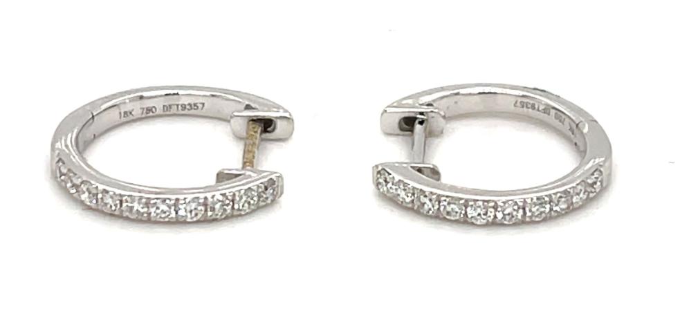 0.47ct diamond hoop earrings set in 18kt white gold, G/H colour, SI clarity