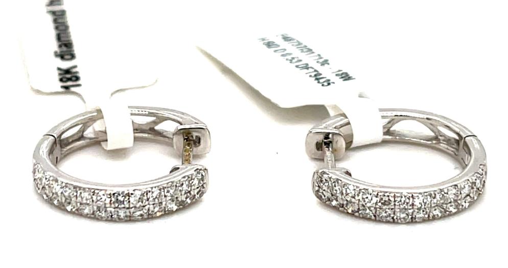 0.53ct diamond hoop earrings set in 18kt white gold, G/H colour, SI clarity