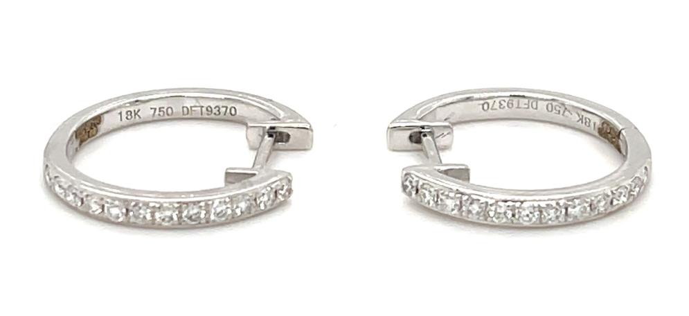 0.22ct diamond hoop earrings set in 18kt white gold, G/H colour, SI clarity