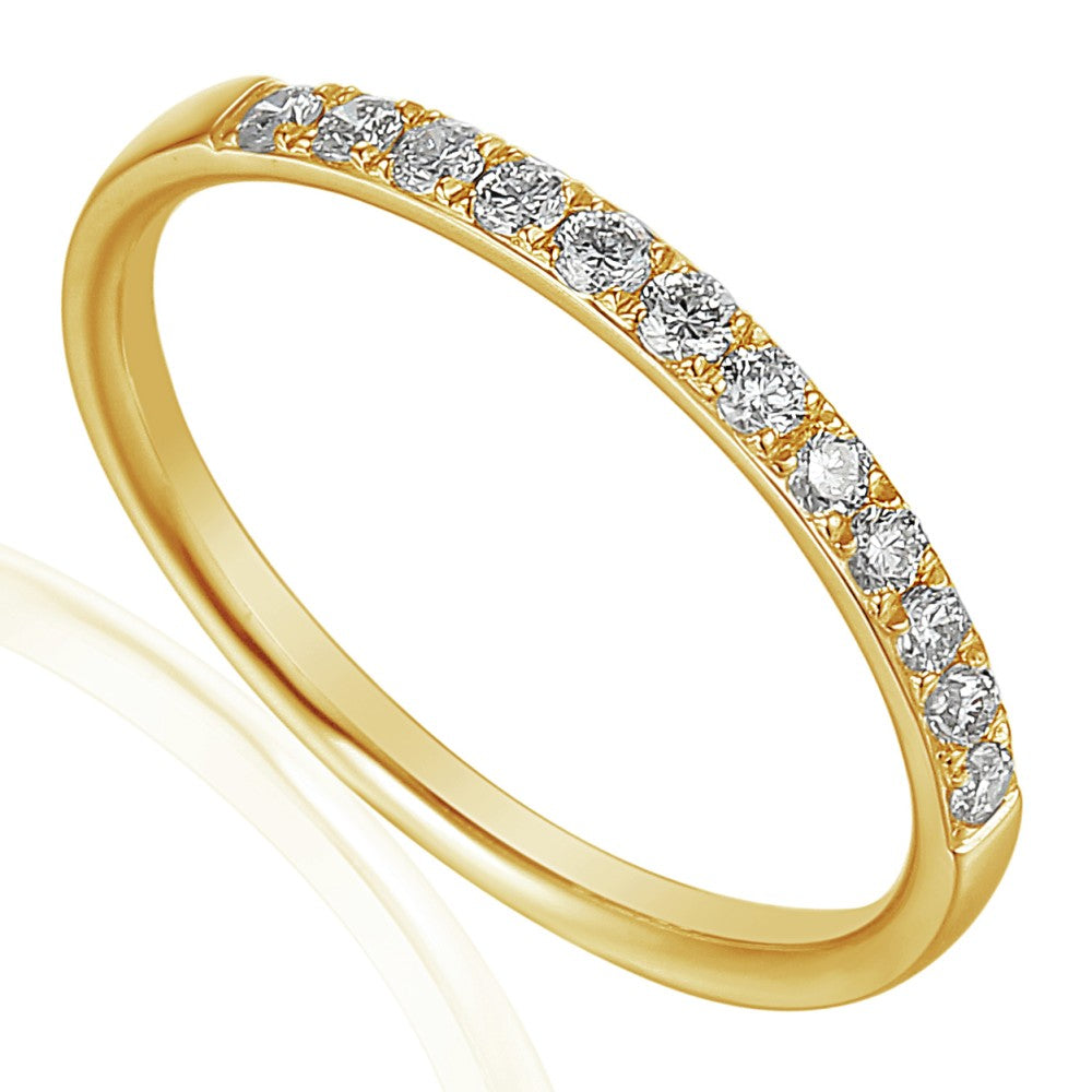 0.27ct diamond half eternity ring set in 18ct yellow gold