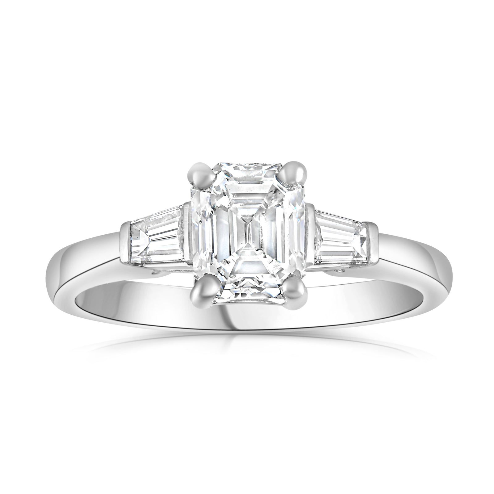 SOLD - 0.83ct natural diamond engagement ring, radiant cut, E colour, VS2 clarity, GIA certified. Platinum