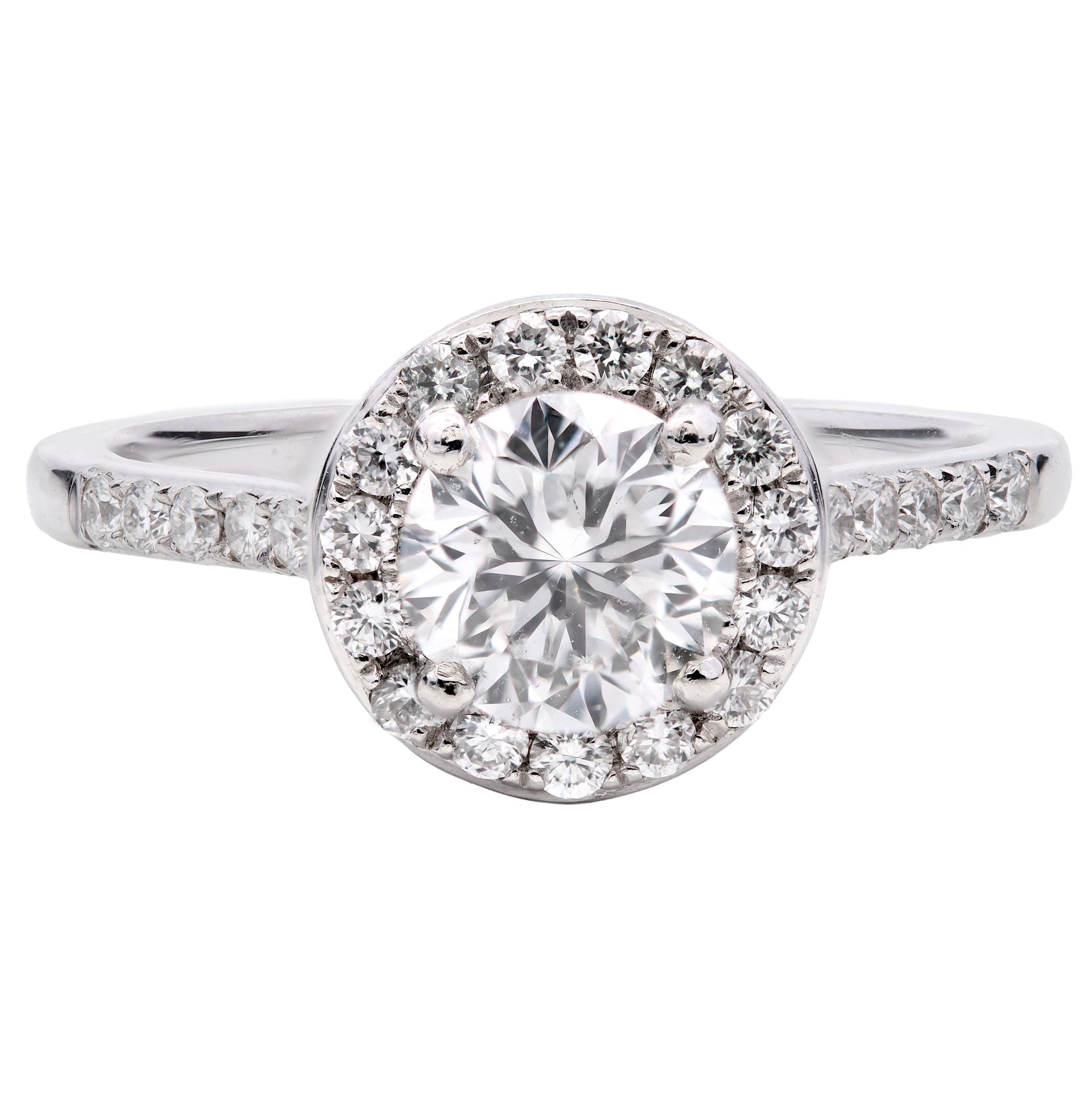 1.02ct natural diamond engagement ring, round brilliant cut, E colour, SI1 clarity, IGI certified. Platinum