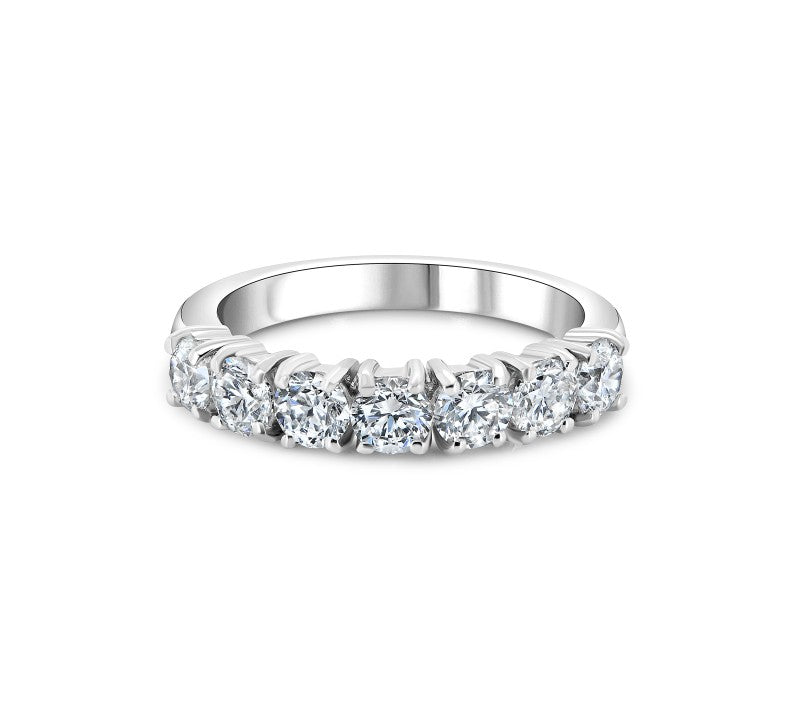 1.50ct 7 stone diamond eternity ring, platinum, E, VS, EDR certified