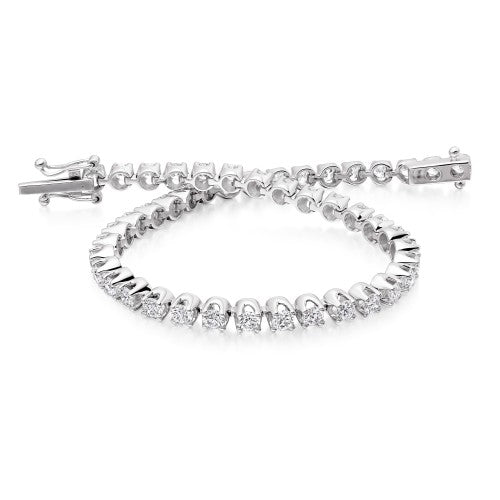 6.05ct round brilliant diamond tennis bracelet, 18kt white gold, G/H colour, SI clarity