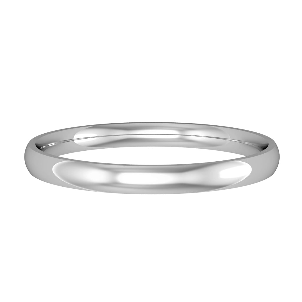 Court wedding ring, 2mm width, platinum, UK made