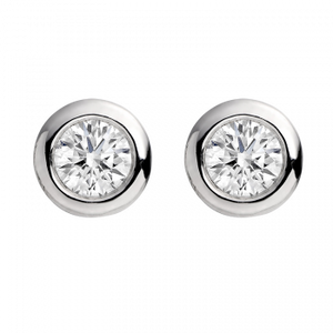 0.34ct diamond rubover stud earrings set in 18kt white gold, G/H colour, SI clarity