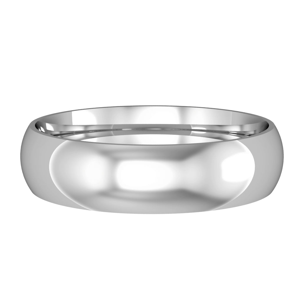 Court wedding ring, 5mm width, platinum, UK made