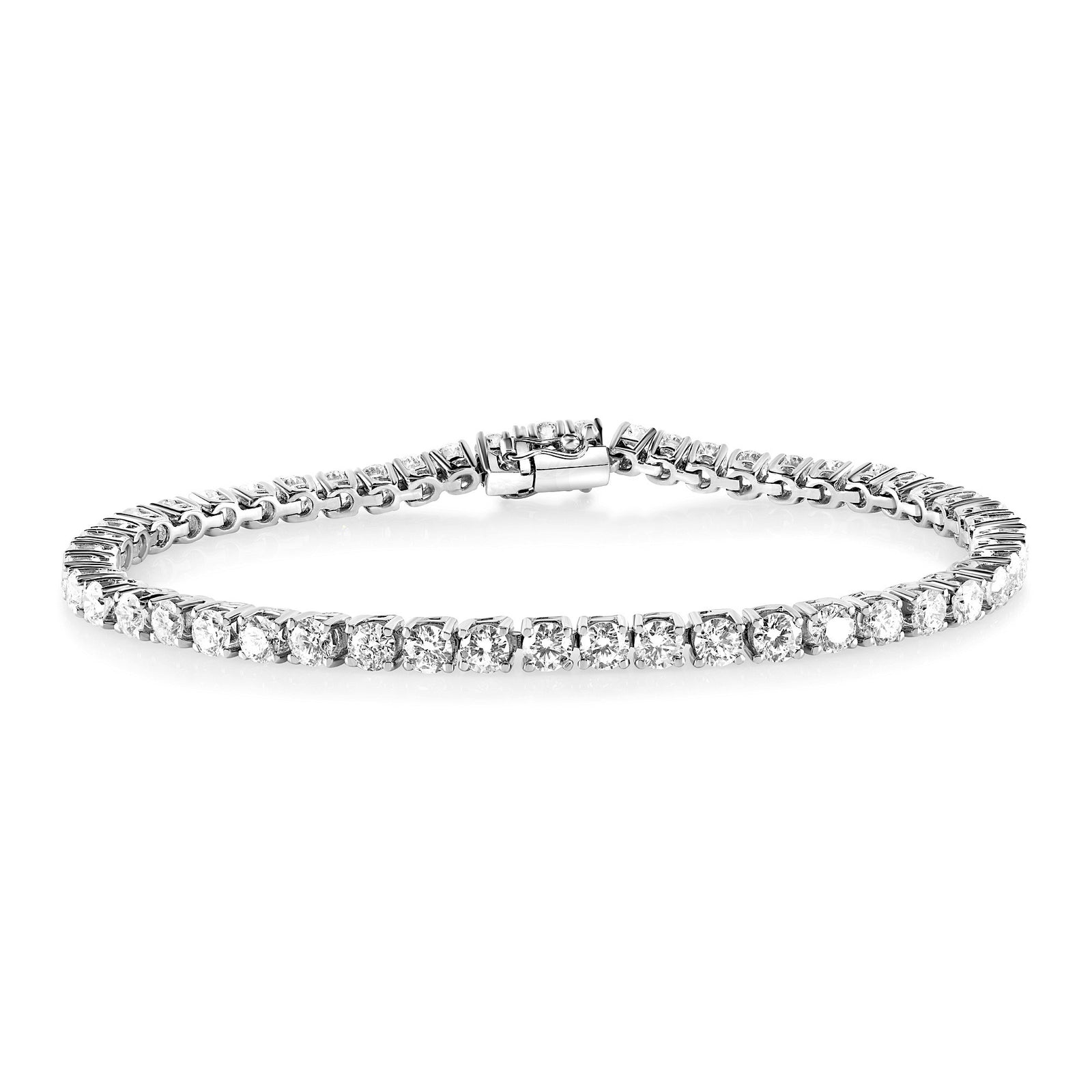 5.03ct round brilliant cut diamond tennis bracelet, 18ct white gold, G/H colour, SI clarity