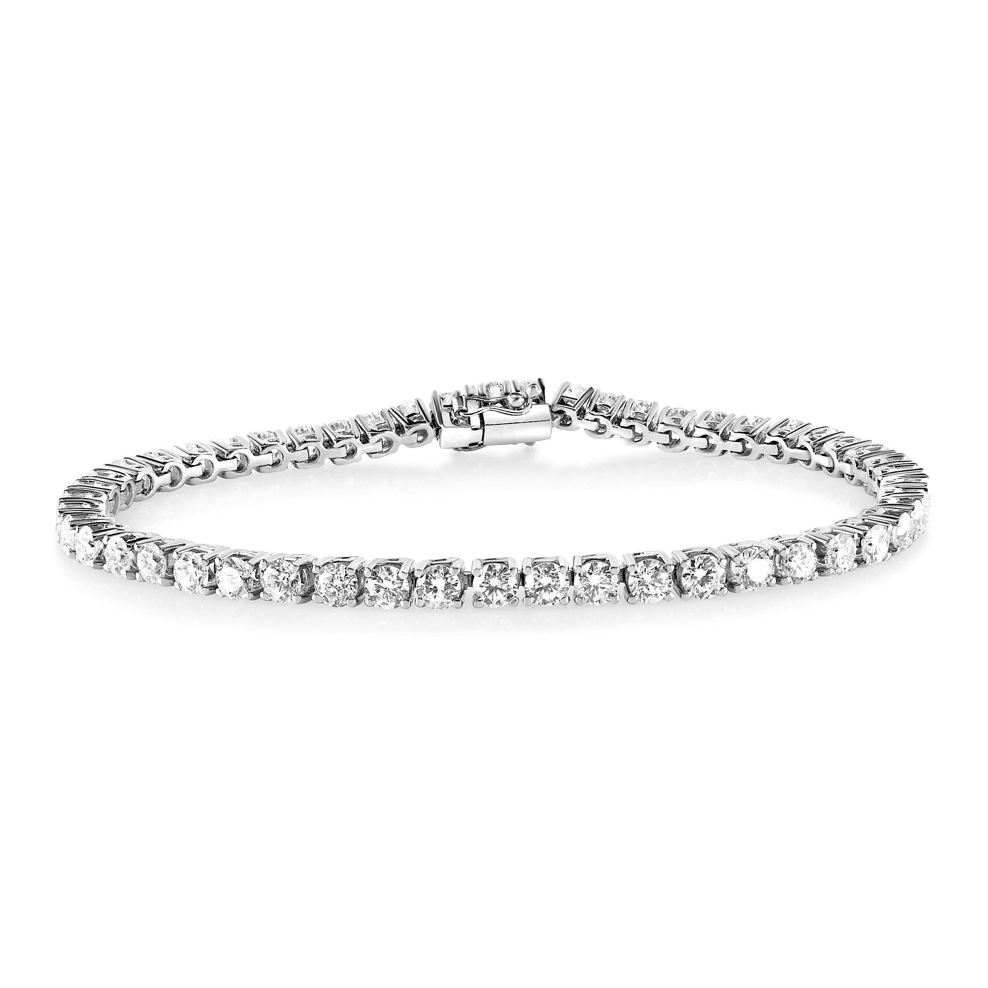 4.00ct round brilliant cut diamond tennis bracelet, 18ct white gold, G/H colour, SI clarity