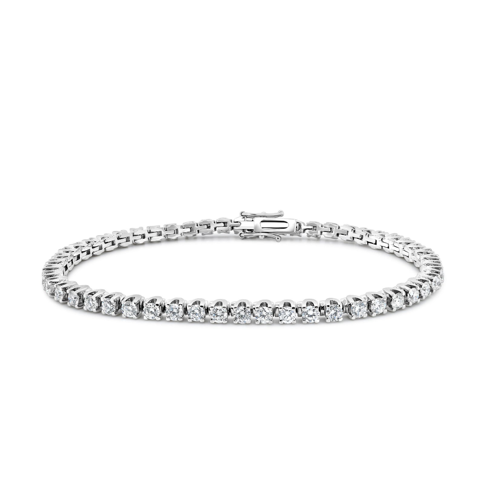 2.00ct round brilliant cut diamond tennis bracelet, 18ct white gold, G/H colour, SI clarity
