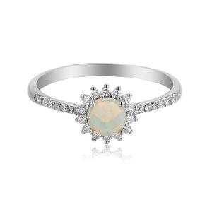 0.44ct opal & diamond ring set in 18ct white gold