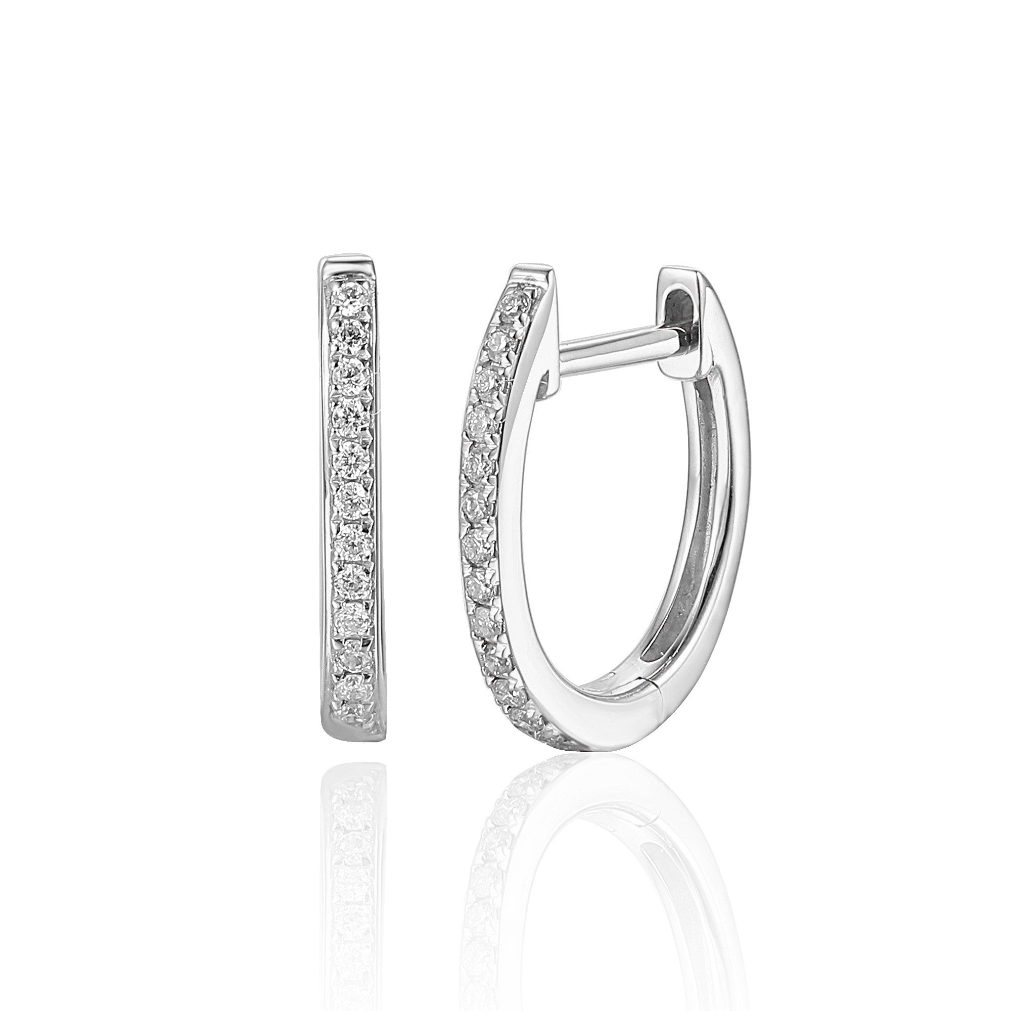 0.10ct diamond hoop earrings set in 18ct white gold