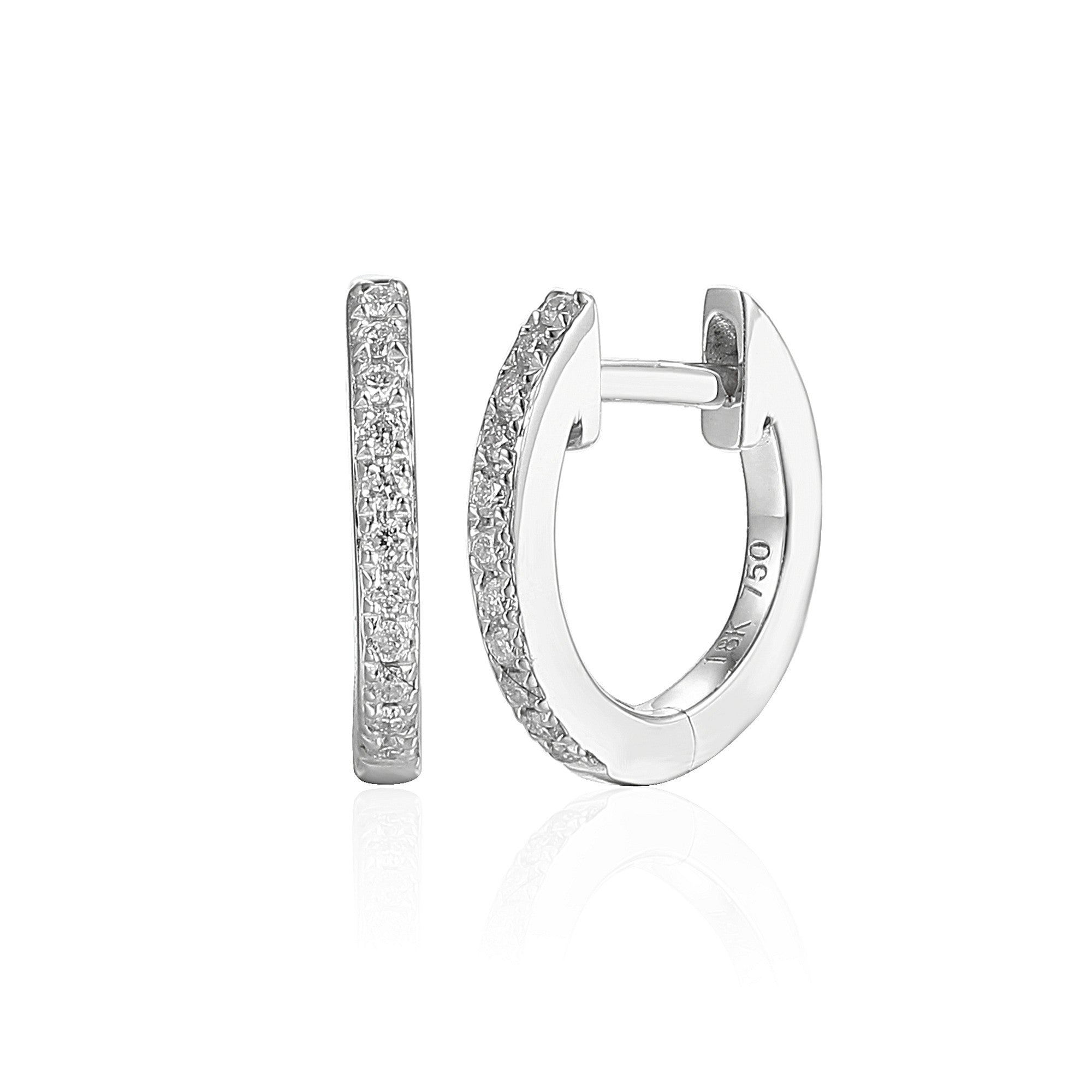 0.25ct diamond hoop earrings set in 18ct white gold