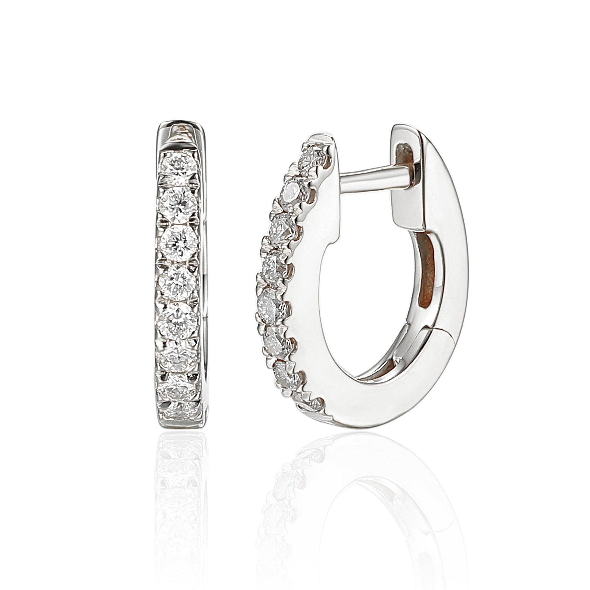 0.16ct diamond hoop earrings set in 18ct white gold