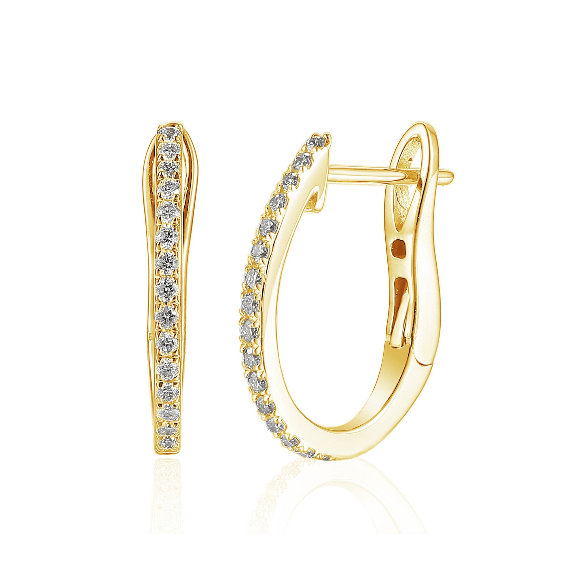 0.17ct natural diamond hoop earrings set in 18ct yellow gold