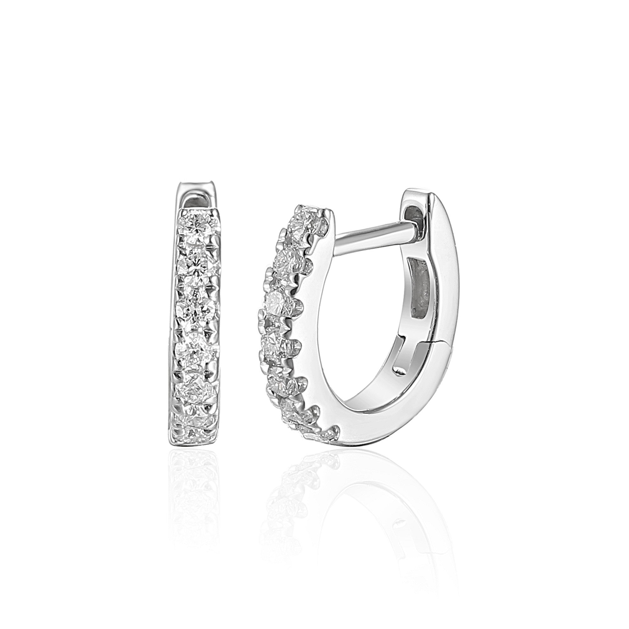 0.15ct diamond hoop earrings set in 18ct white gold