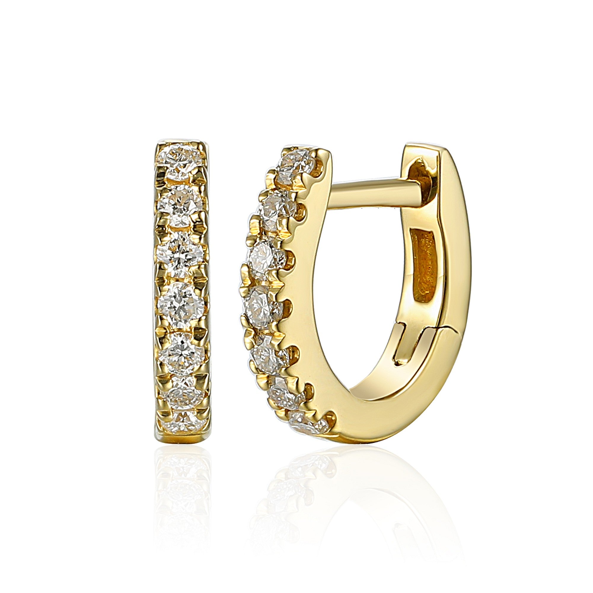 0.15ct diamond hoop earrings set in 18ct yellow gold