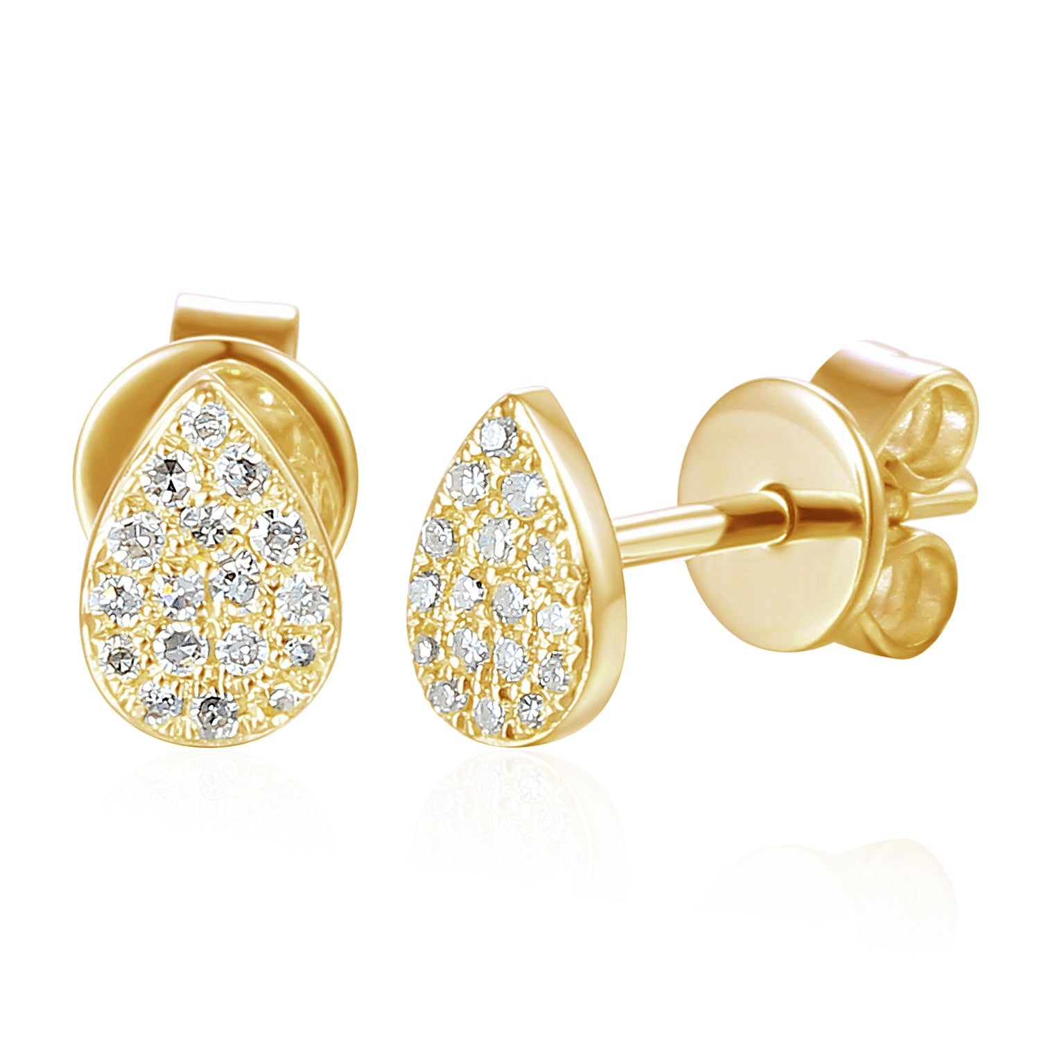 0.09ct natural diamond earrings set in 18ct yellow gold