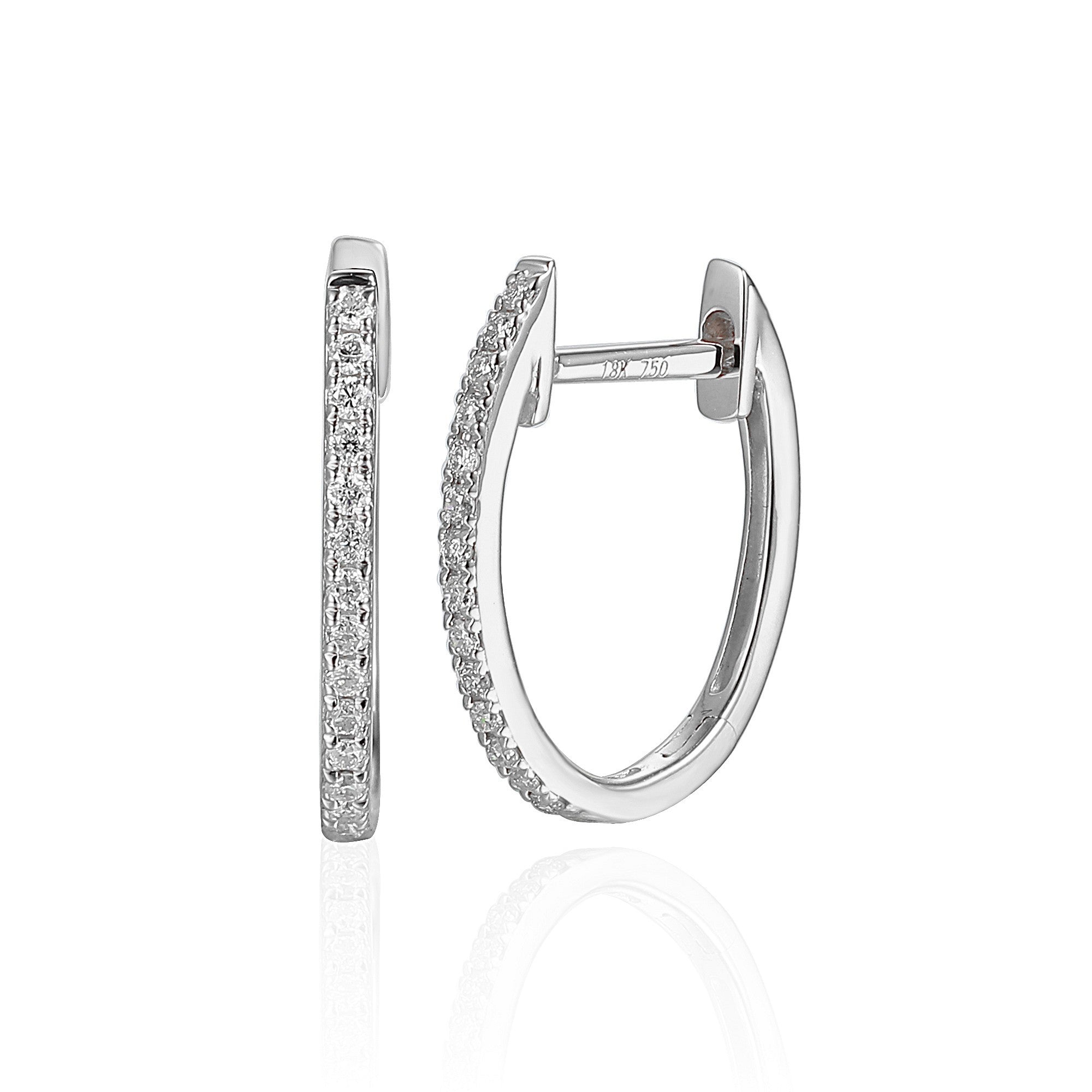 0.10ct diamond hoop earrings set in 18ct white gold