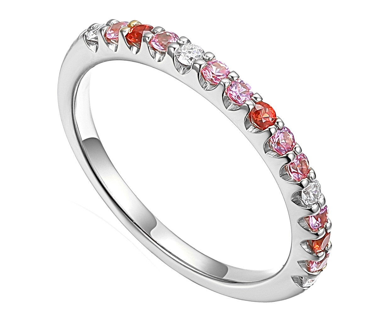 0.36ct diamond & multi sapphire ring set in 18ct white gold