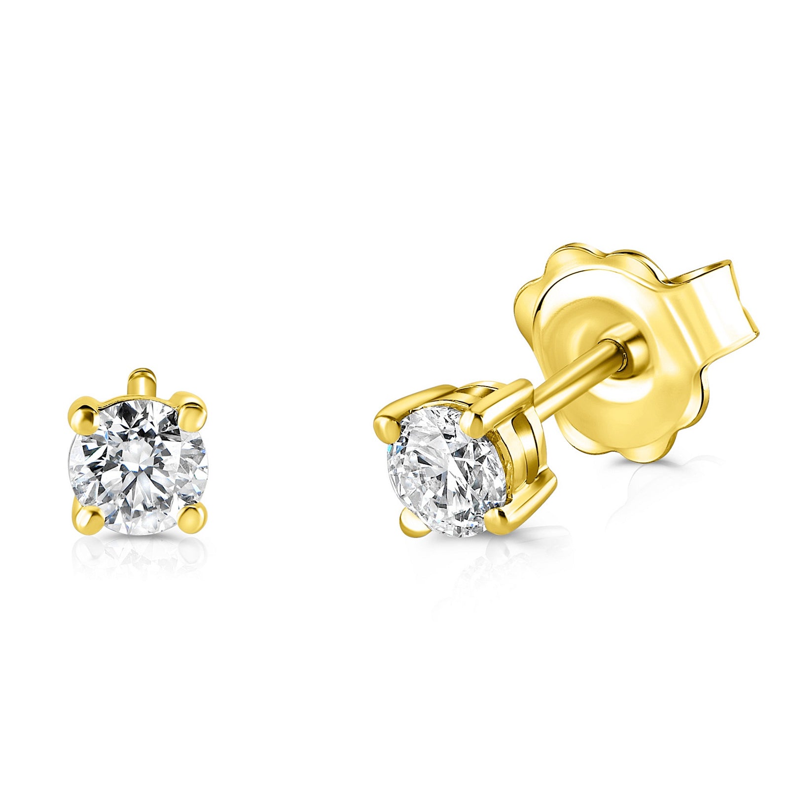 0.60ct diamond stud earrings, 18ct yellow gold, G/H colour, SI1-2 clarity
