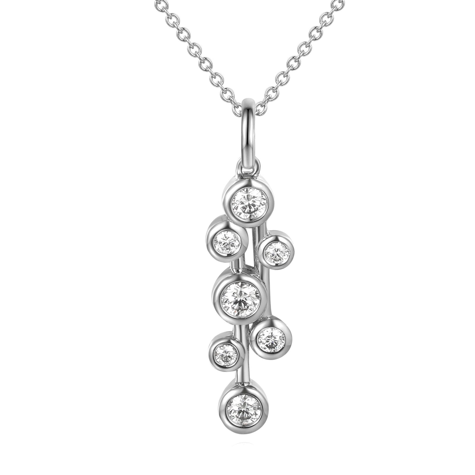 0.24ct natural diamond pendant set in 18ct white gold, WGI certified