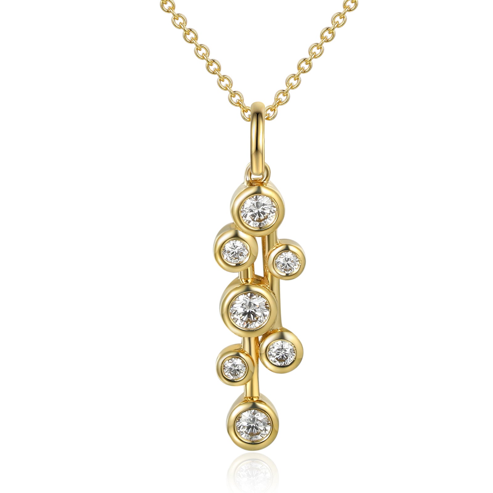 0.24ct natural diamond pendant set in 18ct yellow gold, WGI certified