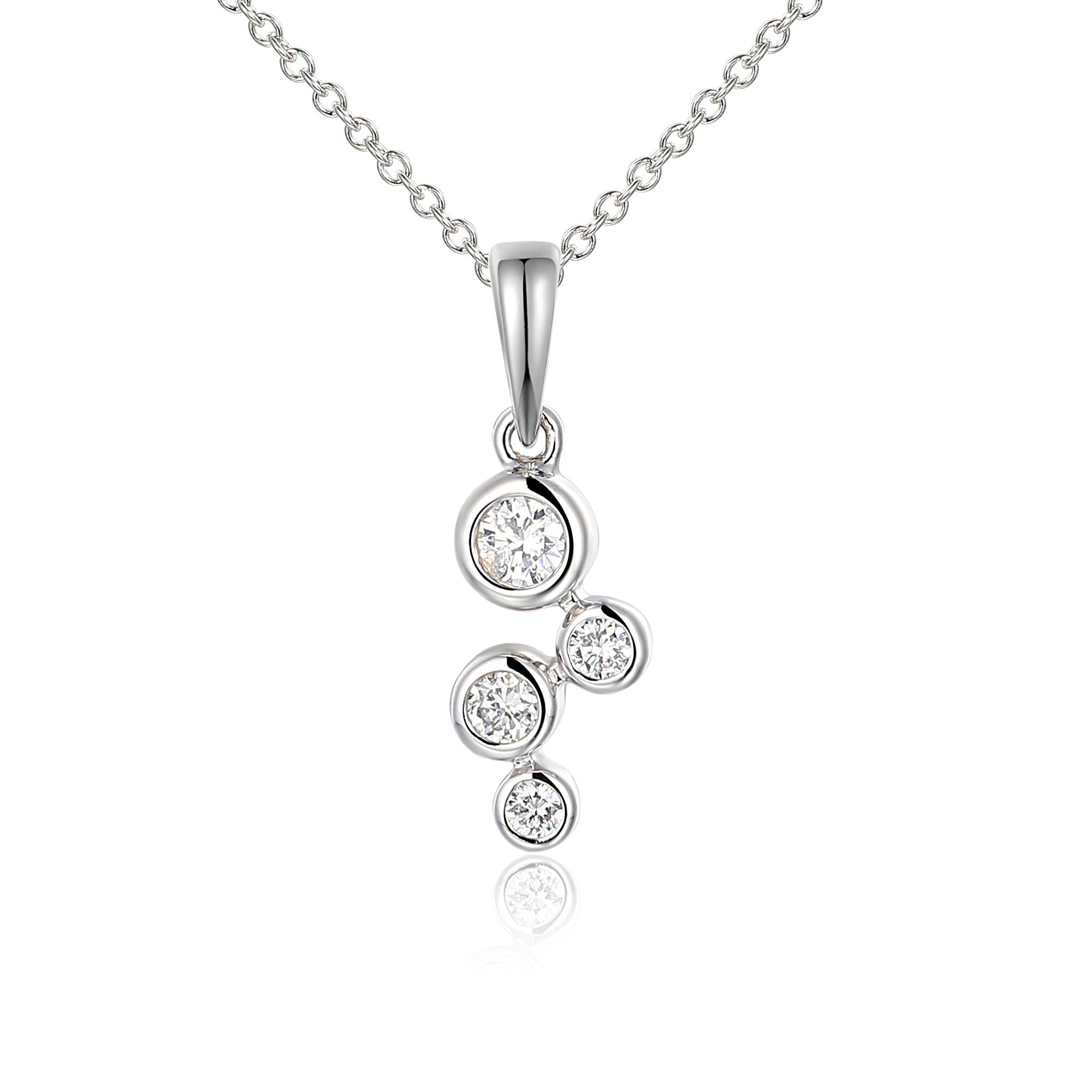 0.17ct natural diamond pendant set in 18ct white gold, WGI certified