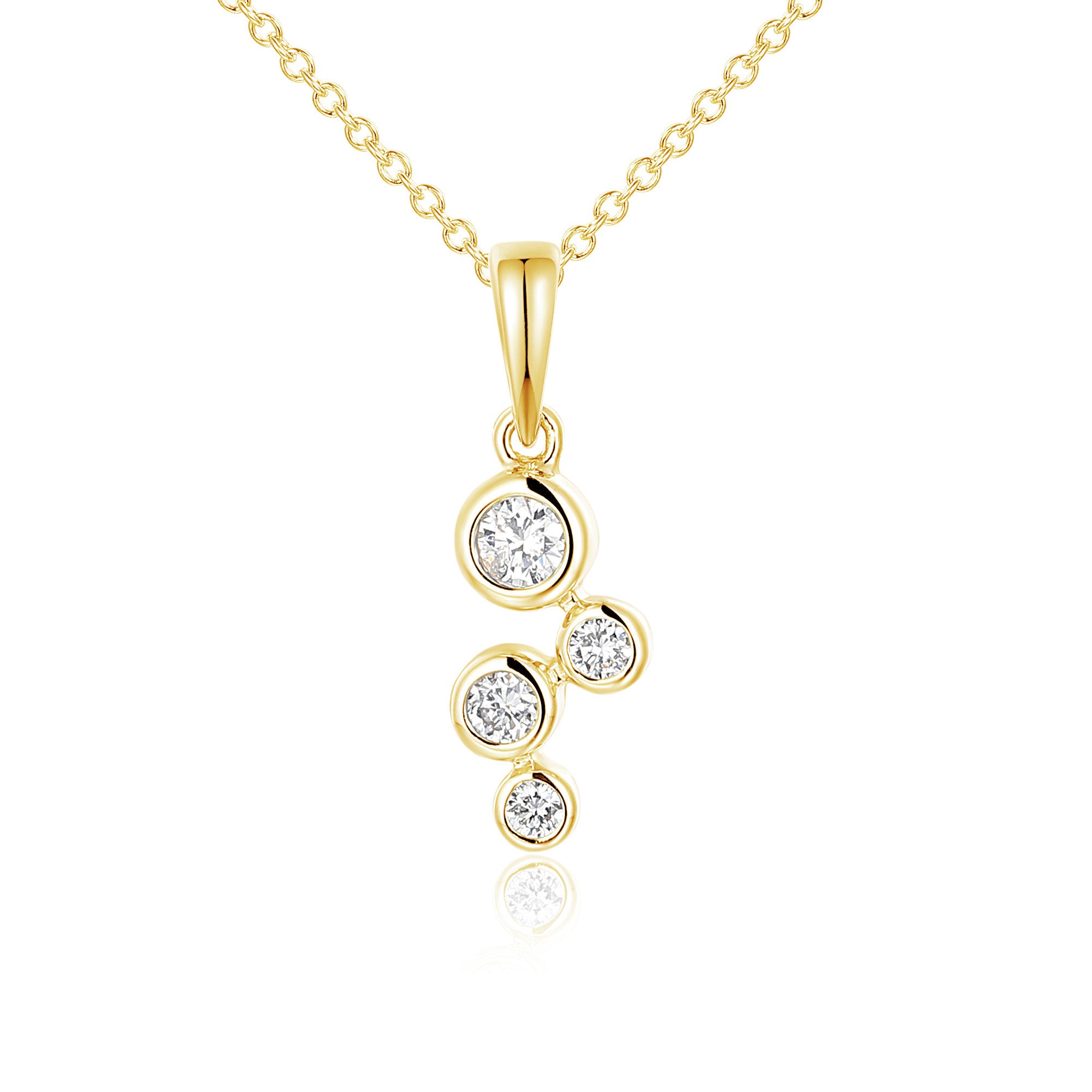 0.17ct natural diamond pendant set in 18ct yellow gold, WGI certified