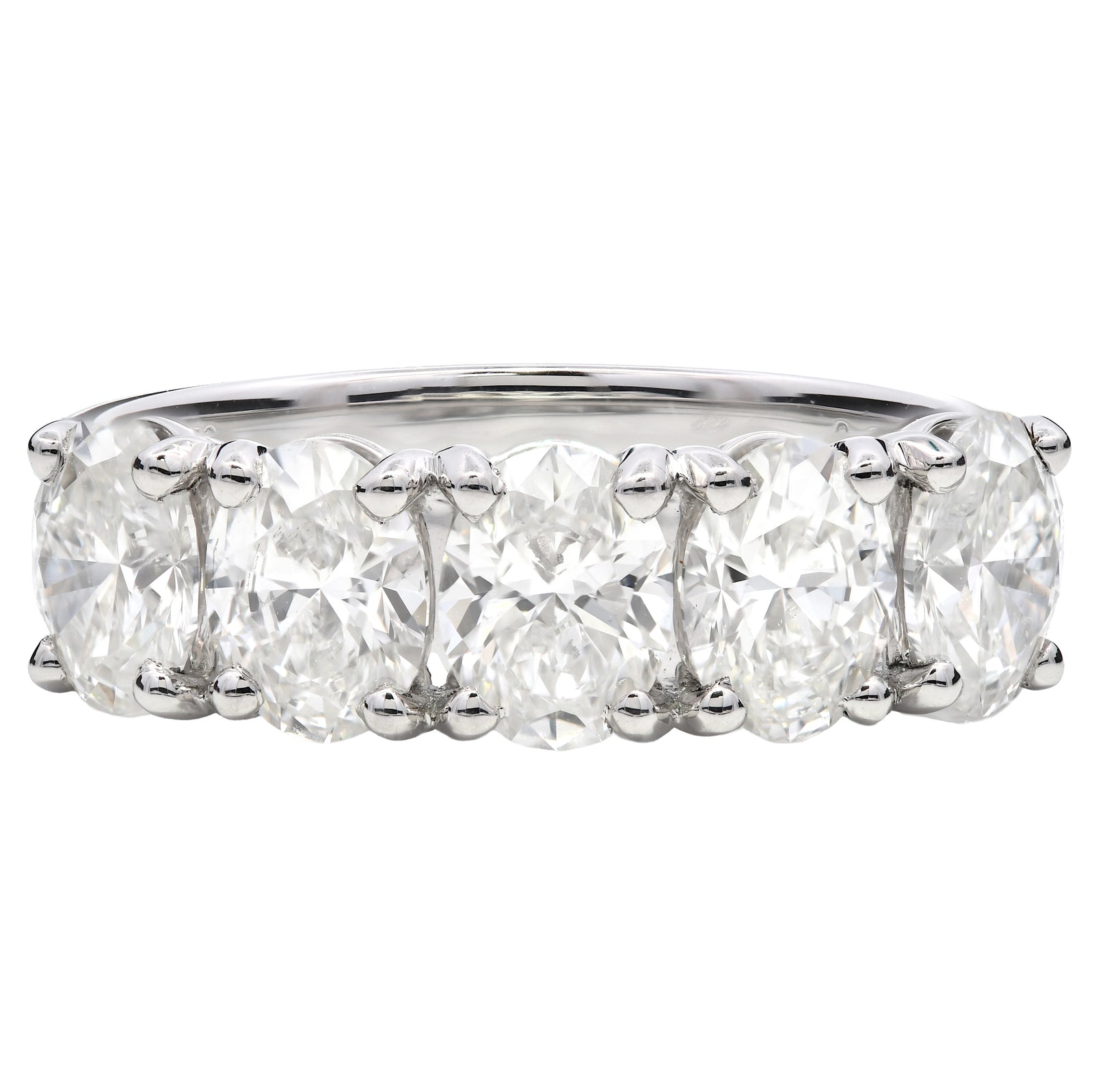 SOLD - 2.00ct natural diamond 5 stone ring, oval cut, G colour, SI1 clarity, GIA certified. Platinum
