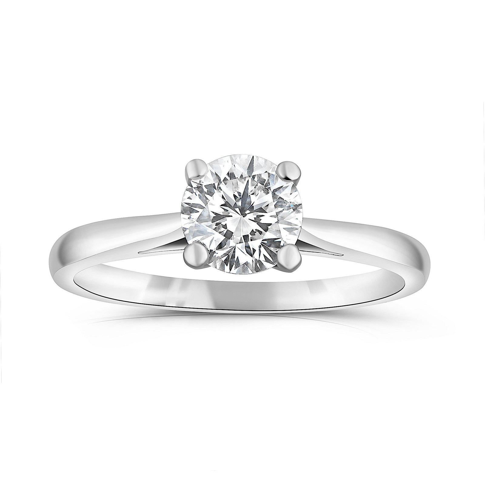 SOLD - 1.00ct natural diamond engagement ring, round brilliant cut, H colour, SI2 clarity, GIA certified. Platinum