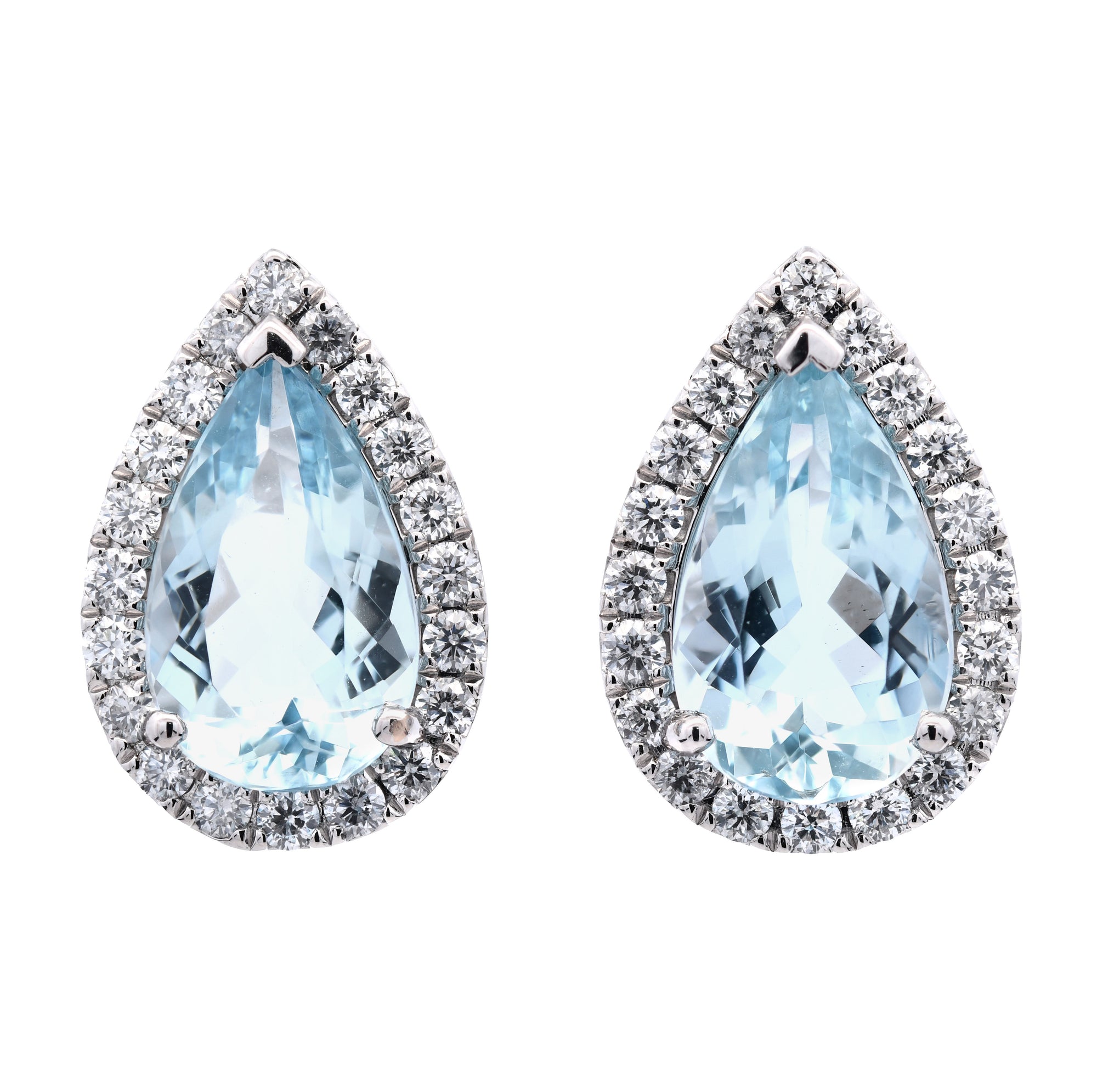 8.72ct aquamarine & diamond earrings set in 18ct white gold. WGI certified