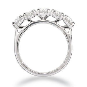 3.01ct natural diamond 5 stone ring, oval cut, E-F colour, SI1 clarity, platinum. GIA Certified