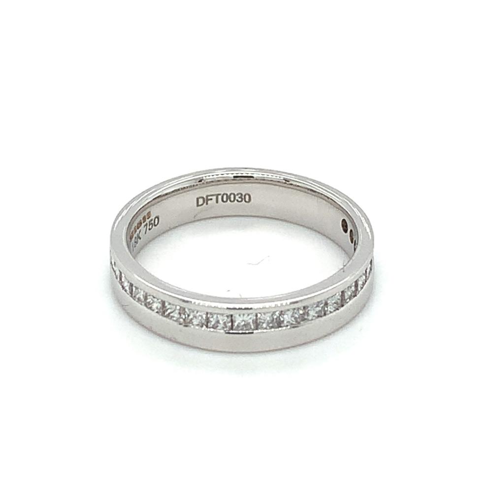 0.53ct princess cut diamond eternity ring, 18kt white gold, G colour, VS2 clarity