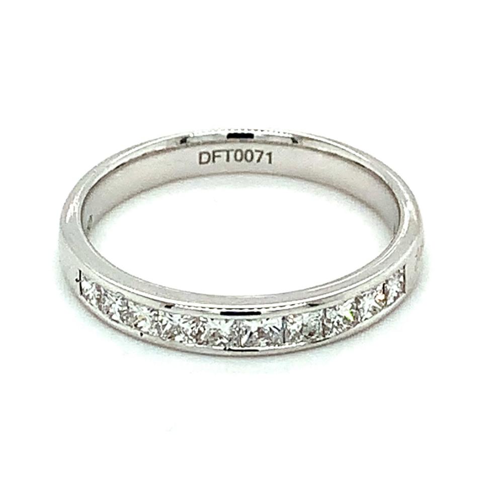 0.50ct princess cut diamond eternity ring, 18kt white gold, G colour, VS2 clarity