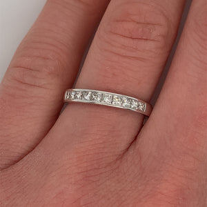 0.50ct princess cut diamond eternity ring, 18kt white gold, G colour, VS2 clarity