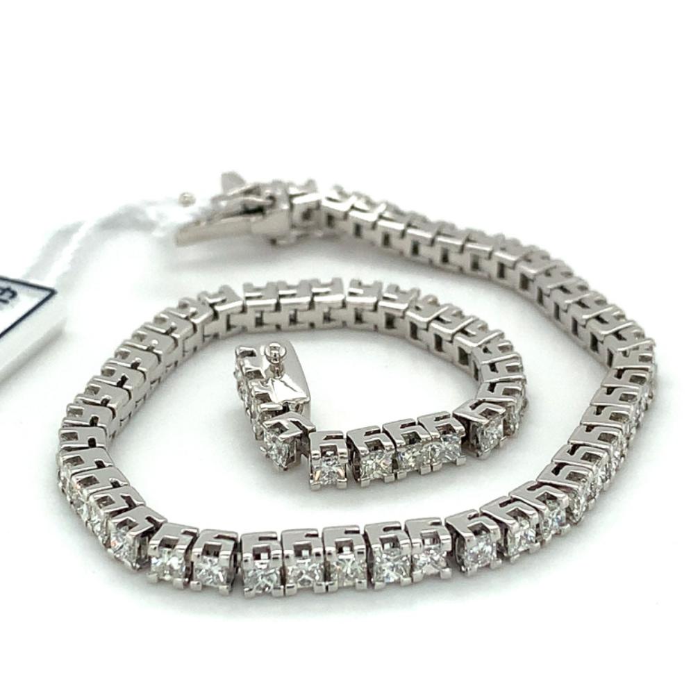 4.47ct princess cut diamond tennis bracelet, 18kt white gold, G/H colour, SI clarity