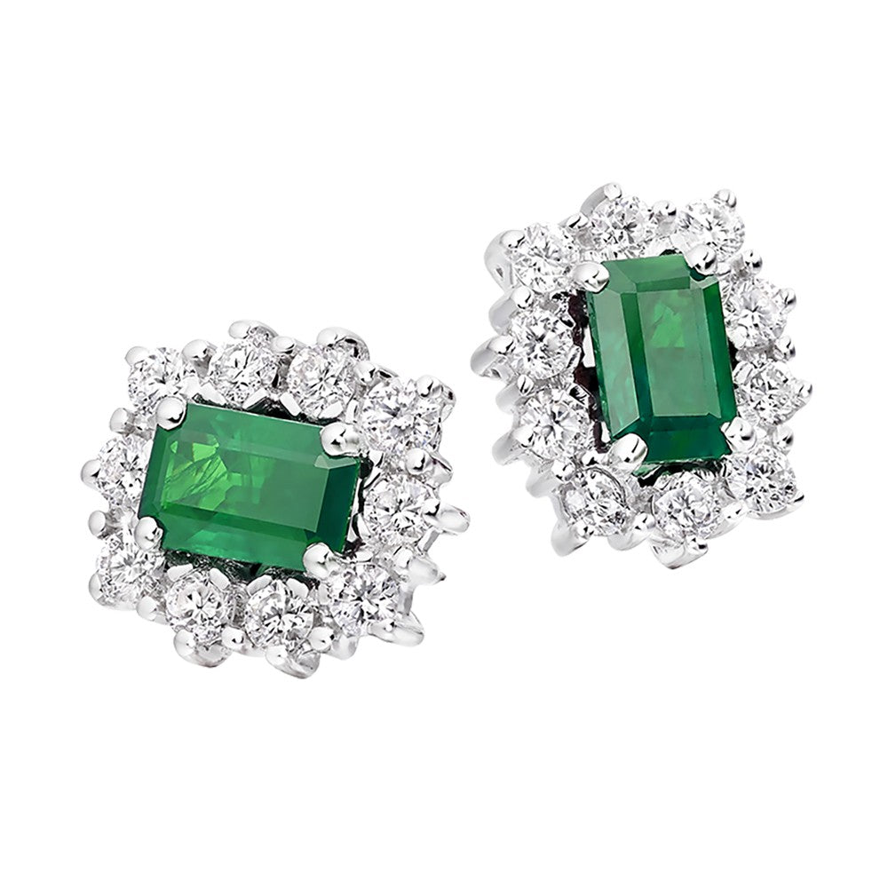 4.30ct emerald & diamond earrings set in 18ct white gold