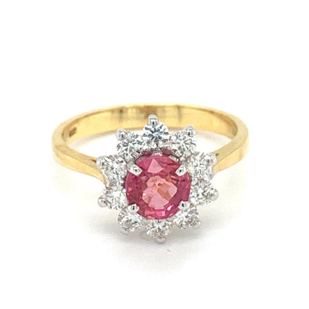 1.60ct ruby & diamond engagement ring set in 18kt yellow & white gold