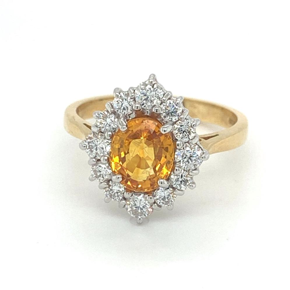 2.26ct yellow sapphire & diamond engagement ring set in 18kt yellow & white gold