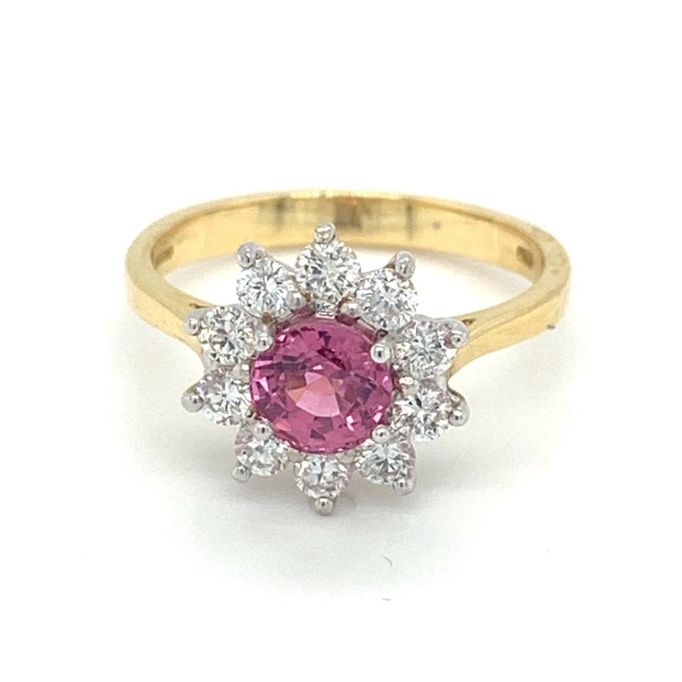 1.65ct ruby & diamond engagement ring set in 18kt yellow & white gold