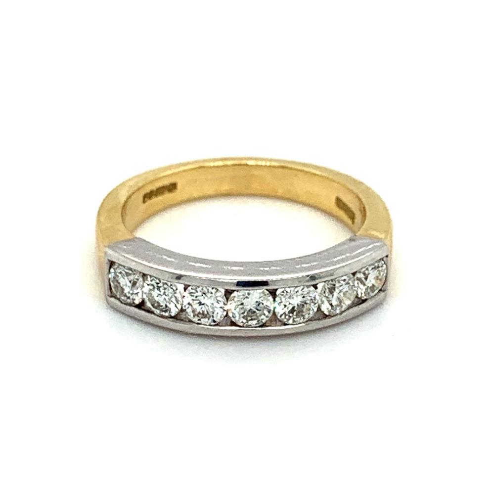 0.75ct round brilliant cut diamond eternity ring, 18kt yellow & white gold, G/H colour, SI clarity