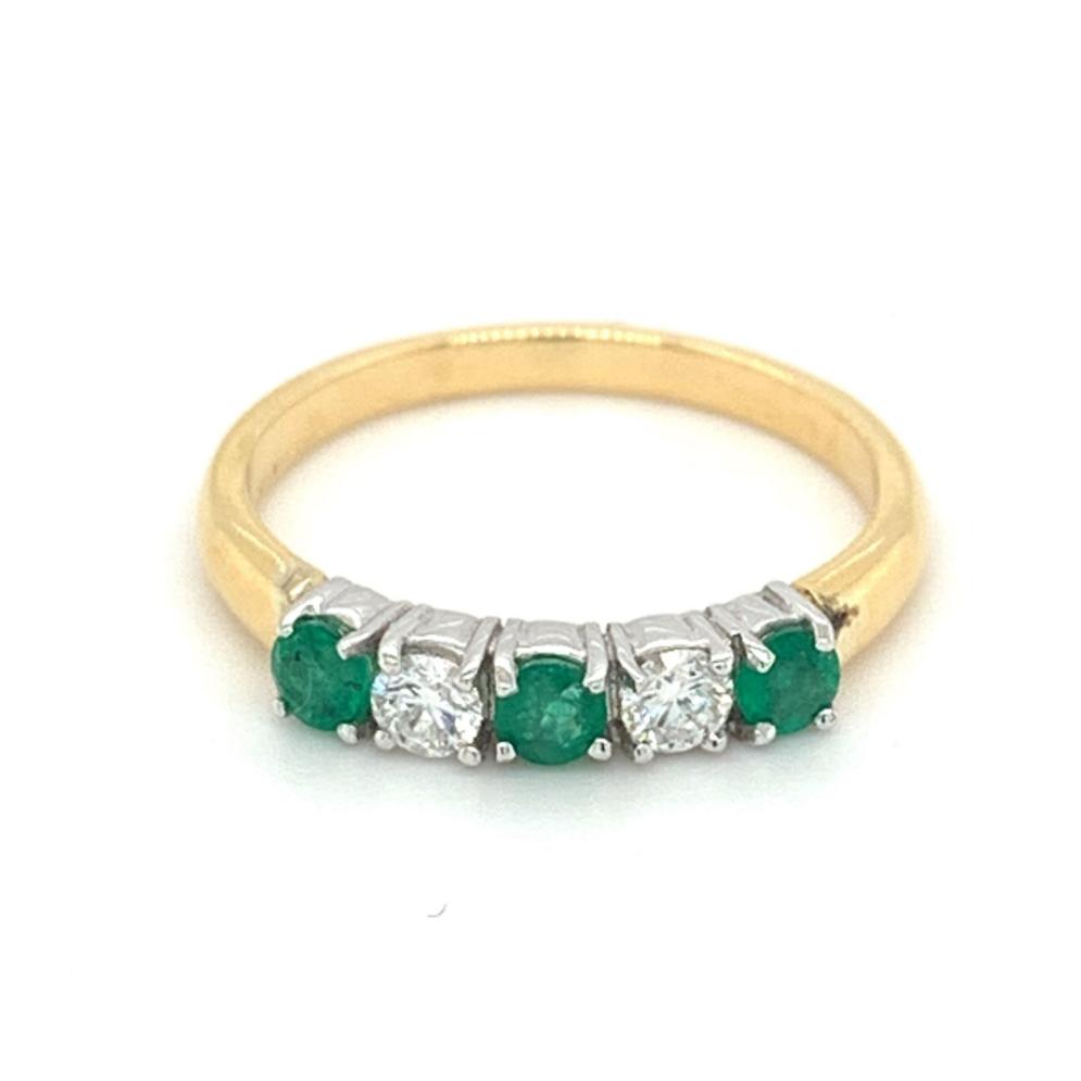 1.07ct emerald & diamond eternity ring, 18kt gold, G/H colour, SI clarity