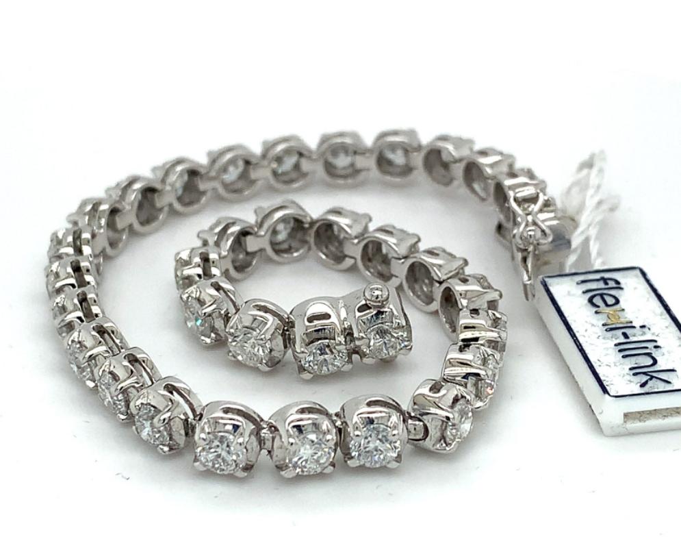 8.00ct round brilliant diamond tennis bracelet, 18kt white gold, G/H colour, I1-I2 clarity