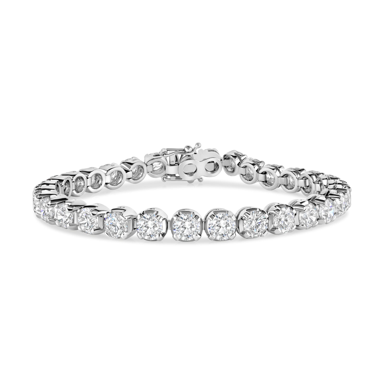 14.85ct diamond tennis bracelet set in 18ct white gold, E/F colour, VS-SI clarity, IGI certified