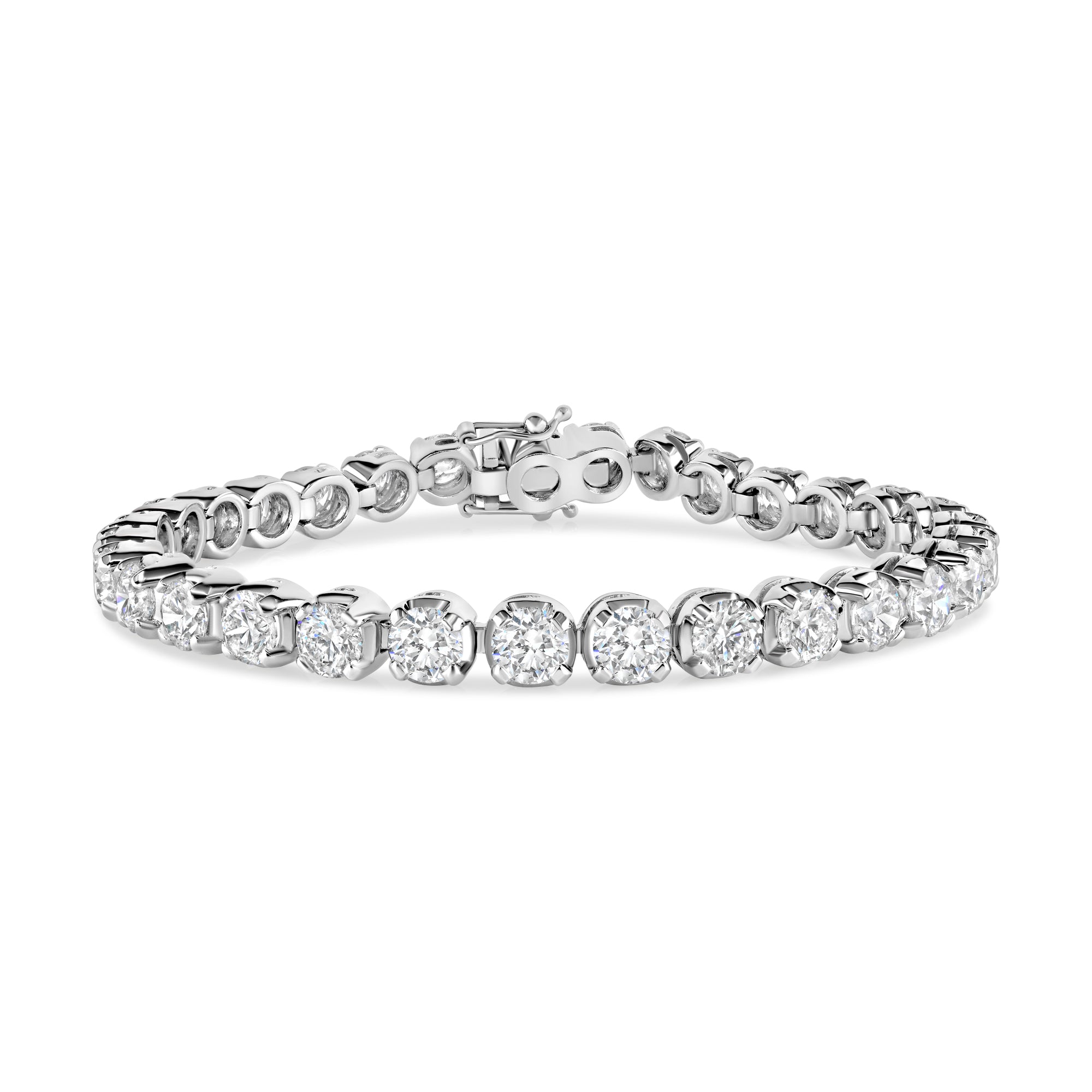 14.85ct diamond tennis bracelet set in 18ct white gold, E/F colour, VS-SI clarity, IGI certified